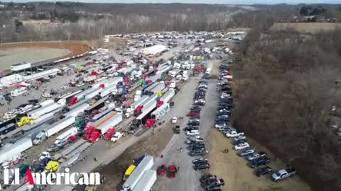 Drone Video of the🚚 Peoples Convoy🚗 Over Hagerstown, Maryland!