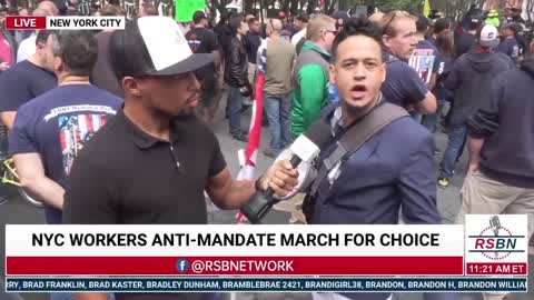Massive anti-mandate protest & march in NYC, organized by the FDNY