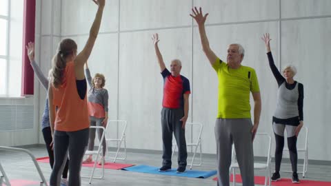 Exercise Stretching Senior Elder People Workout