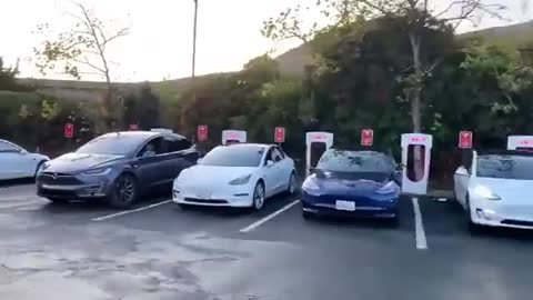 An EV charging station in California.