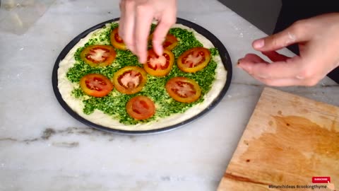 Pizza with Pesto Sauce Recipe _ Pizza from Scratch