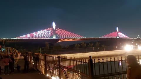 Durgamcheruvu Cable bridge located at Hyderabad City India