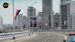 Streets in North Korea are decorated with Russian flags and posters of Putin to welcome him.