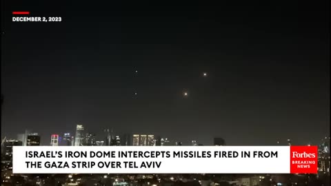 WATCH- Israels Iron Dome Intercepts Missiles Fired In From The Gaza Strip Over Tel Aviv