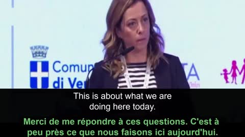 Discours de Giorgia Meloni - Vidéo sous-titrée anglais et français