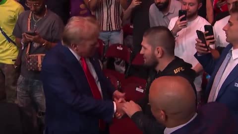 Donald Trump and Khabib Nurmagomedov had a brief encounter after the fight.