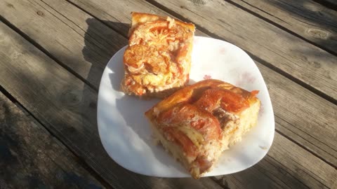 Friends,meat and tomato pie