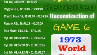 1973 World Series Game 6 New York Mets vs Oakland A's Reconstruction