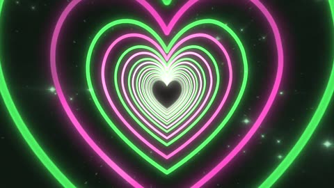 462. Heart Tunnel💚💖Abstract Background Video Loop Animated Background Heart Wallpaper Video