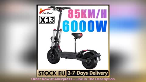 ⭐️ 6000W Electric Scooter 60V 85KM/H Max Speed Folding E Scooter with Seat 100KM Max Mileage 13" Big