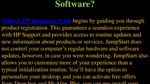 How To Use HP jumpstart bride Software?