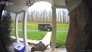 UPS Delivery Driver Trips on Stairs
