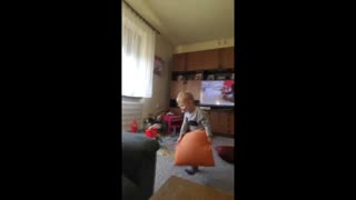 Clever little boy successfully pranks his dad