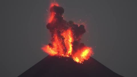 Rare view Of Volcano Eruption
