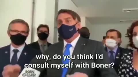President of Brazil Bolsonaro telling the media they lie about Ivermectin and HCQ