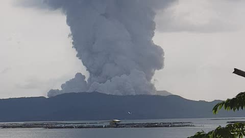 Ash Clouds Rise from Taal Volcano Eruption