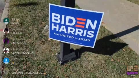 Baked Alaska kicks a Biden sign