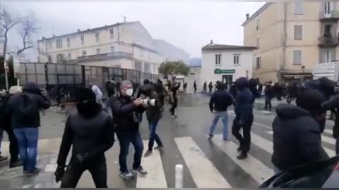 Clashes broke out today in Corsica at a pro-independence rally