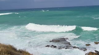 Stormy sea kouloura area Chania Crete Greece