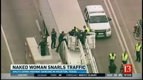 March 8, 2016 - Nude Woman Snarls Houston Traffic