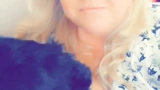 Funny dog tells mum he missed her