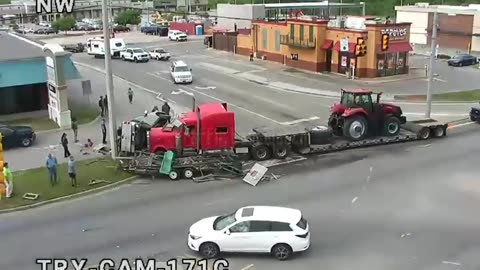 Pickup Truck Runs Red Light And Gets Blasted By Tractor Trailer