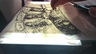 1 minute time lapse charcoal art for page 74