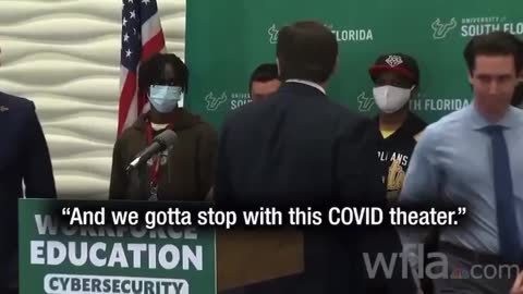 DeSantis at the University of South Florida tells the students they don’t have to wear their masks