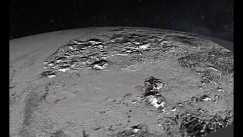 Animated Flyover of Pluto’s Icy Mountain and Plains.