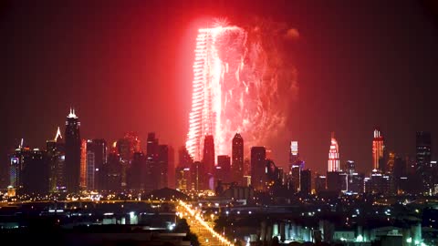 Stunning footage of fireworks from the iconic Burj khalifa