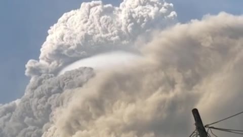 footage of erupting volcano in the Caribbean Time lapse
