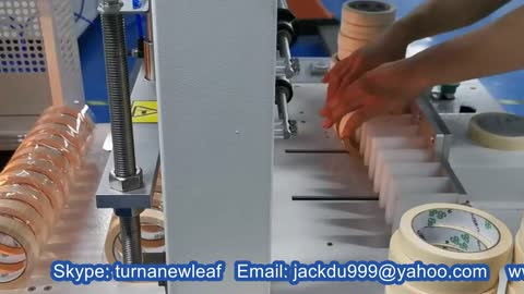 Semi automatic sleeve wrapping shrinking equipment for masking tapes adhesive tape wrapper