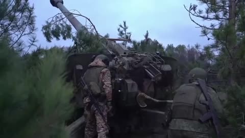 Crews of Msta-B howitzers inflicted fire on Ukrainian artillery