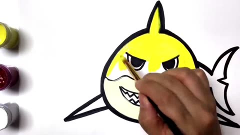 화난 아기상어 그리기 상어가족노래영어노래 How to draw a baby shark 핑크퐁 아기상어 색칠공부 _ 매직토이아트