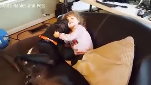 The cute baby and animal love| animal and kids complition