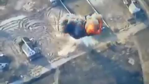 UAV Footage of a Ukrainian Strike on a Russian Vehicle