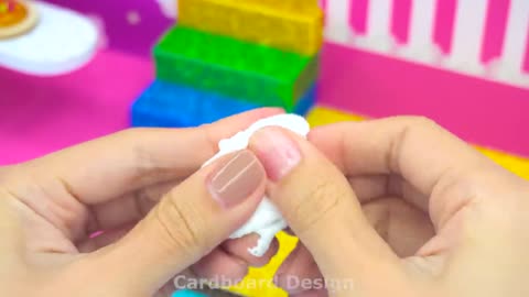 How To Hello Kitty House With Rainbow Slide Pool From Cardboard ❤ DIY Miniature House #5