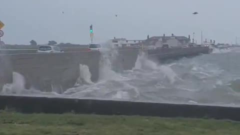 Storm Jorge starts to crank up in Clontarf, Dublin