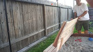 Custom made sandbox bench