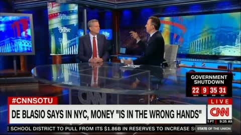 CNN's Tapper presses deBlasio on comment about money being in wrong hands