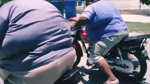 Heavy and furious !funny brothers driving motorcycle under bandolero music