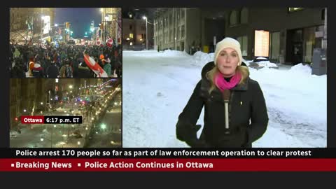 CBC LIES "Cops said Demonstrators threw gas on them"