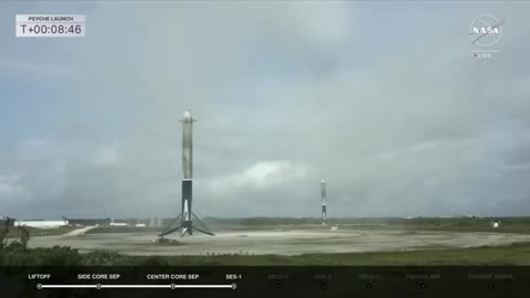 SpaceX Falcon Heavy launches NASA Psyche to weird metal asteroid, nails landings