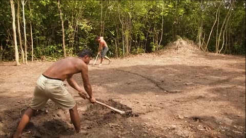 A 100 days building a modern underground Hut with grass root