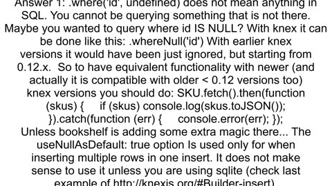 KNEX Undefined bindings detected when compiling SELECT query