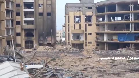 Destruction carried out by the Israeli forces at Al-Azhar University in Gaza