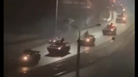 Tanks on the move in Grodno, Belarus