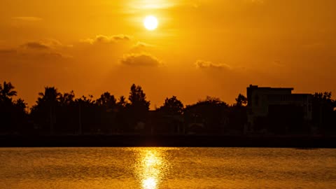 Beautiful Time Lapse Video Of A Sunset At A Village