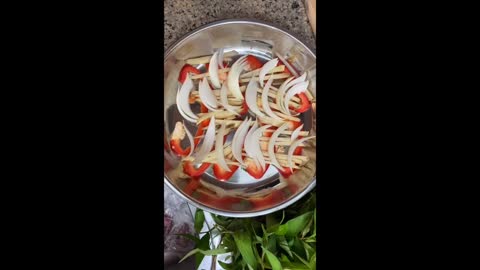 How to cook steamed squid with bell pepper | Amazing short cooking video | Recipe and food hacks