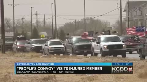 People's Convoy came to visit their injured friend.